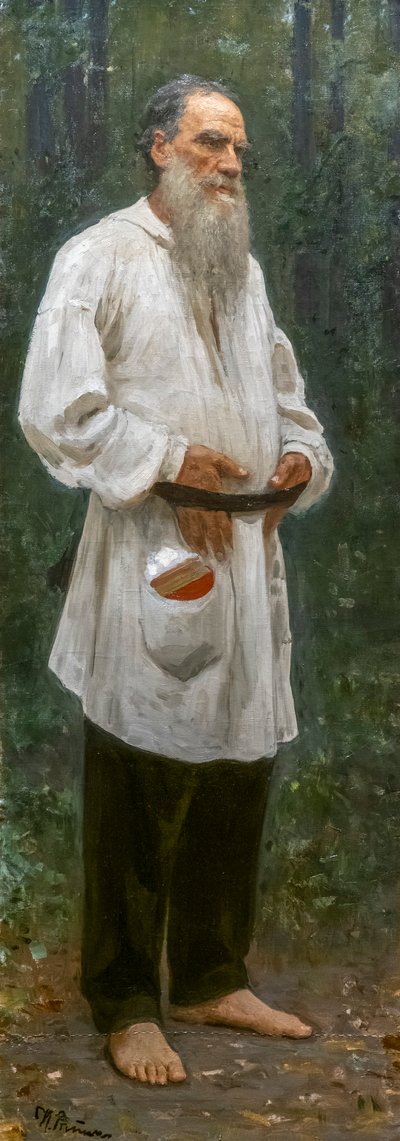 Lev Tolstoj a piedi nudi da Ilya Efimovich Repin