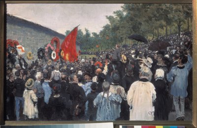 Il raduno annuale al cimitero del Père Lachaise, a Parigi da Ilya Efimovich Repin