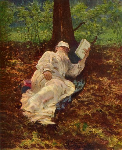 Lev Nikolayevich Tolstoy si riposa nel bosco da Ilya Efimovich Repin