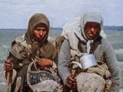 Donne pie in pellegrinaggio (dettaglio) da Ilya Efimovich Repin