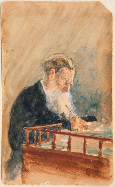 Ritratto dello scrittore Lev Tolstoj (1828-1910) da Ilya Efimovich Repin