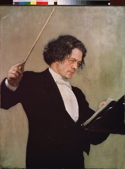 Ritratto del compositore Anton Rubinstein (1829-1894) da Ilya Efimovich Repin