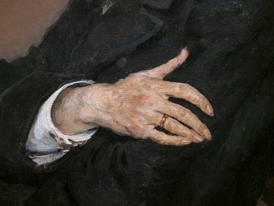 Ritratto di Pavel Mikhailovich Tretyakov (dettaglio) da Ilya Efimovich Repin