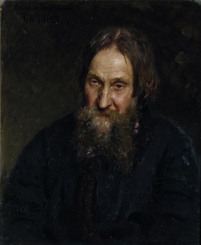 Ritratto di Vasily Kirillovich Syutayev 1819-1892 da Ilya Efimovich Repin