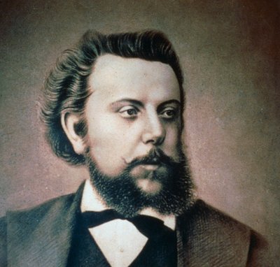 Ritratto del compositore russo Modest Mussorgsky da Ilya Efimovich Repin