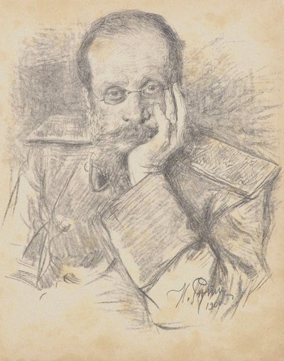 Ritratto del compositore César Antonovich Cui 1835-1918, 1900 da Ilya Efimovich Repin