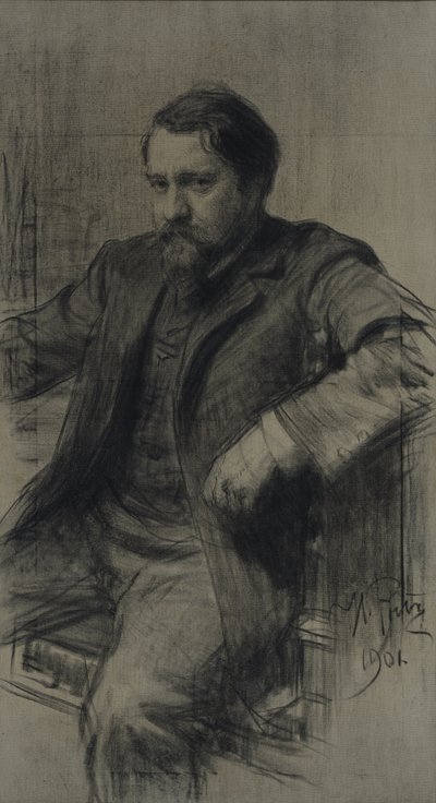 Ritratto del pittore Valentin Alexandrovich Serov 1865-1911, 1901 da Ilya Efimovich Repin