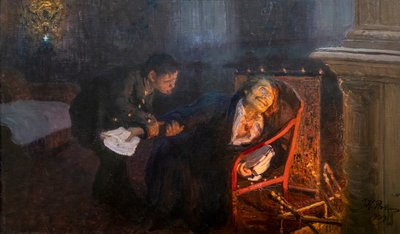 Autoimmolazione. Gogol che brucia il suo manoscritto da Ilya Efimovich Repin
