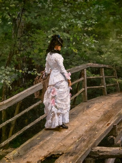 Paesaggio estivo. Vera Repine su un piccolo ponte ad Abramtsevo da Ilya Efimovich Repin