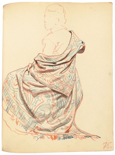Studio per "Un caffè parigino": Studio del vestito per donna seduta, c. 1872-1875 da Ilya Efimovich Repin