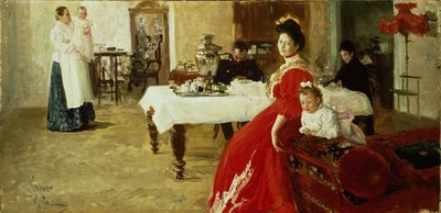 Studio di un ritratto di famiglia da Ilya Efimovich Repin