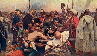 La risposta dei cosacchi al sultano Zaporozhtsy, c. 1890, 1939 da Ilya Efimovich Repin