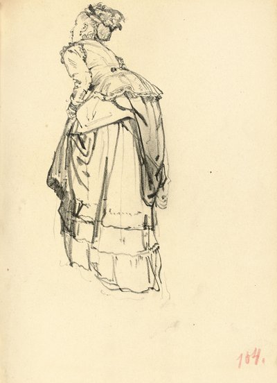 Donna in abito vista da dietro, c. 1872-1875 da Ilya Efimovich Repin