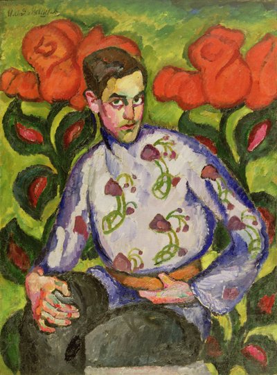 Ritratto di un ragazzo con una camicia colorata, 1909 da Ilya Ivanovich Mashkov