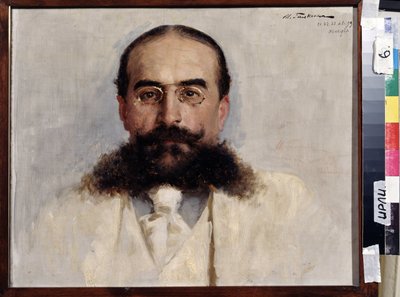 Ritratto dello scrittore, pedagogo e drammaturgo Vladimir Nemirovich-Danchenko da Ilya Savich Galkin