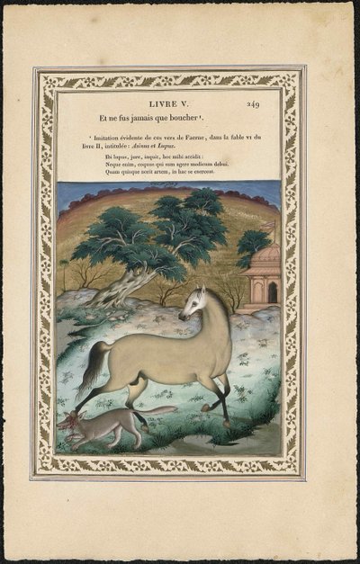 Il cavallo e il lupo, 1837-1839 da Imam Bakhsh Lahori