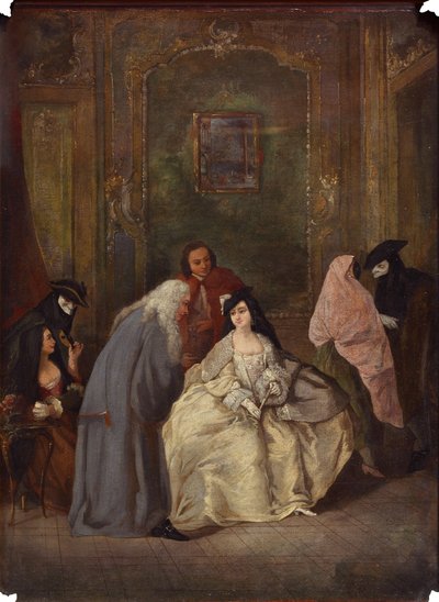 Incontro del procuratore e sua moglie da Imitator of Pietro Longhi