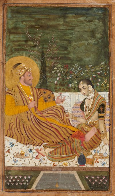 Ali Adil Shah II di Bijapur con una donna da Indian Art