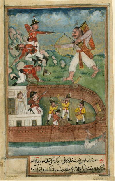 Demoni Indiani che Attaccano un Forte Difeso da Truppe Europee da Indian Art
