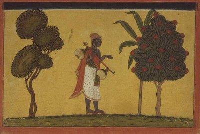 Madhavanala con una vite nella foresta da una serie 
