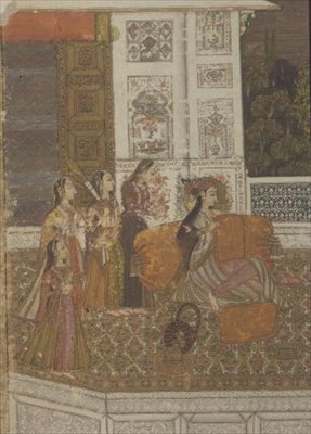 Ritratto di una principessa che gode della musica, Krishnagar, West Bengal da Indian School