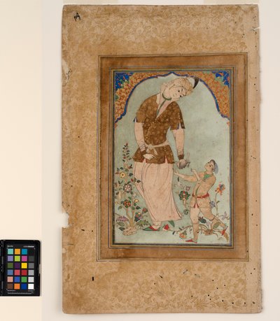 Un falconiere accetta la sua preda da un paggio, c.1580 da Indian School