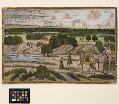 Un Nawab e i suoi servitori in una spedizione di caccia, c.1780 da Indian School