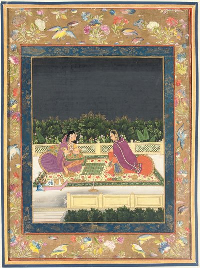 Una partita a scacchi, India Mughal, seconda metà del XVIII secolo da Indian School