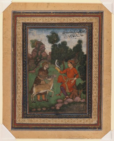 Un falconiere e un guardiacaccia, c.1600 da Indian School