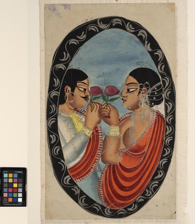 Un damerino visita una cortigiana (recto), c.1880 da Indian School
