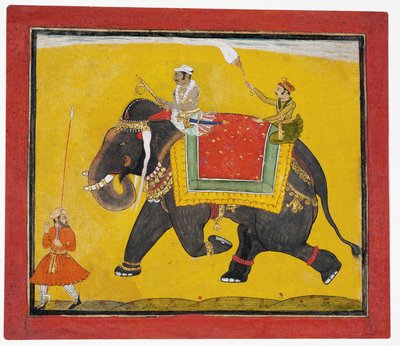 Un raja a cavallo di un elefante da Indian School