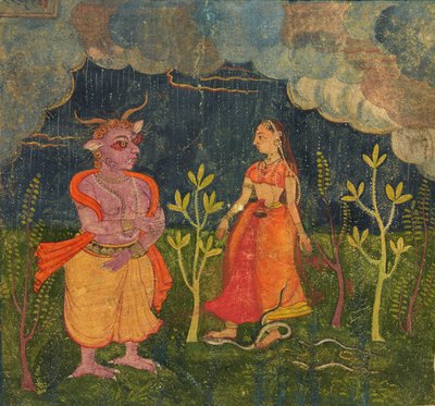 Abhisarika Nayika, foglio da un "Rasikpriya" da Indian School