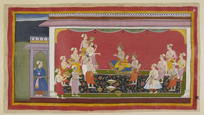 Bharata e Shatrughna hanno eseguito i riti funebri del padre e quattordici giorni dopo, dopo il periodo di lutto prescritto, i sacerdoti guidati da Vasistha e i ministri portano gli articoli necessari per l