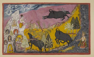 Add 15296 (2) f.11r, Sugriva poi racconta a Rama e Laksmana quanto fosse potente suo fratello Ba da Indian School