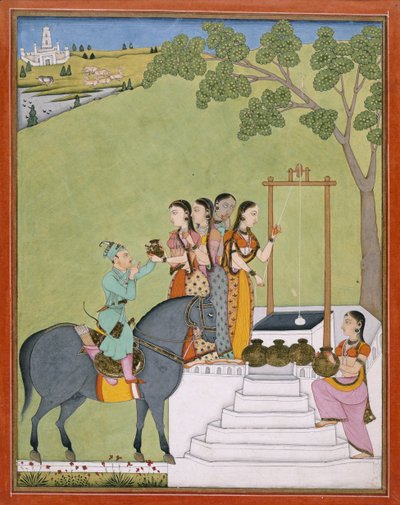 Add Or.3846 Un principe a un pozzo, c.1780 da Indian School