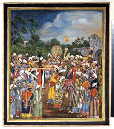 Akbar Shah II riceve il residente britannico, c.1810 da Indian School