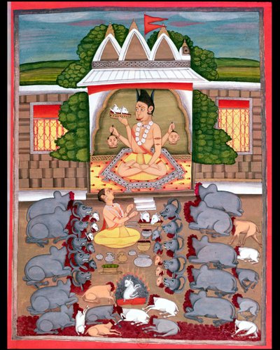 Sacrificio animale in onore di una divinità da Indian School