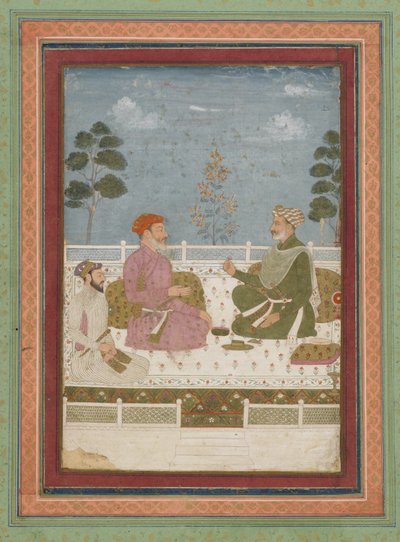 Scena di udienza, foglio di album staccato con pittura da Indian School
