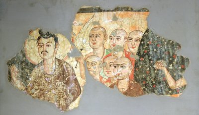 Buddha con i suoi sei discepoli, da Miran, III-IV secolo da Indian School