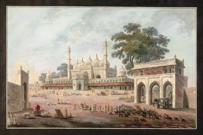 Chandi Chauk e la moschea di Munny Begum, Murshidabad, c.1795 da Indian School