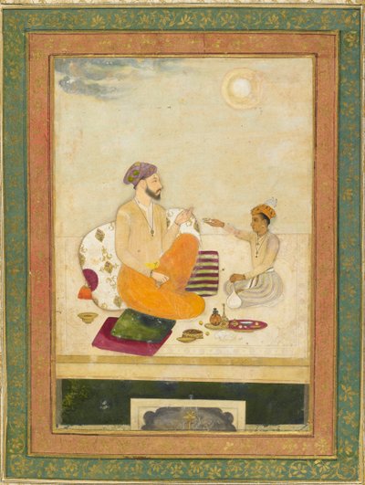 Dara Shikoh offre una coppa di vino a Shah Jahan da Indian School