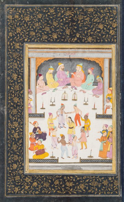 Dervisci che danzano davanti a un gruppo di divini musulmani da Indian School