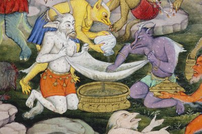 (dettaglio) Demoni in un paesaggio selvaggio da Indian School