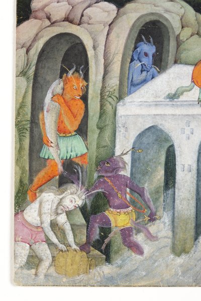(dettaglio) Demoni in un paesaggio selvaggio da Indian School