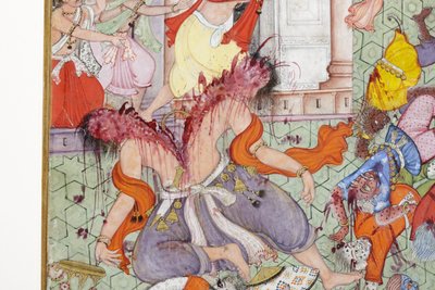 (dettaglio) Krishna uccide il demone Narakasura con il suo disco da Indian School