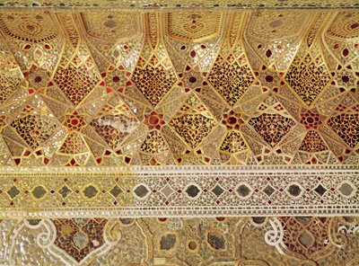 (dettaglio) della Galleria degli Specchi, Sheesh Mahal, Forte di Lahore da Indian School