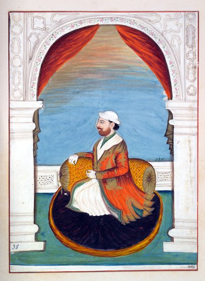 Dewan Kidr Nath, dal Regno del Punjab, i suoi Sovrani e Capi, volume II, un volume di 30 studi ad acquerello di un artista indiano non identificato, c.1840 da Indian School