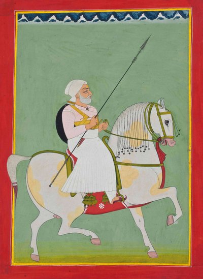 Ritratto equestre di Durgadas Rathore, c.1800 da Indian School