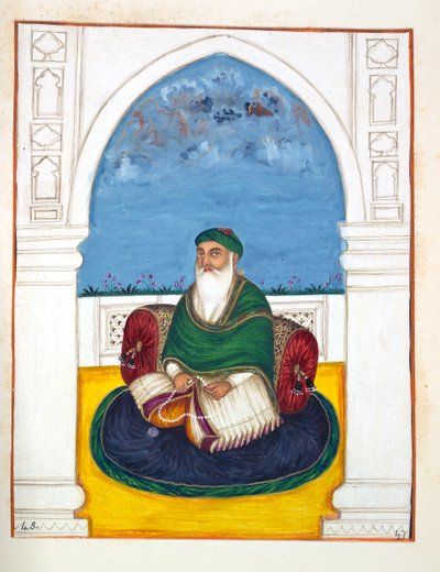 Fakir Imamuddin, dal Regno del Punjab, i suoi Sovrani e Capi, volume II, un volume di 30 studi ad acquerello di un artista indiano non identificato, c.1840 da Indian School