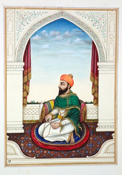 Fakir Syad Aziz-o-Deen, dal Regno del Punjab, i suoi Sovrani e Capi, volume I, un volume di 27 studi ad acquerello di un artista indiano non identificato, c.1840 da Indian School